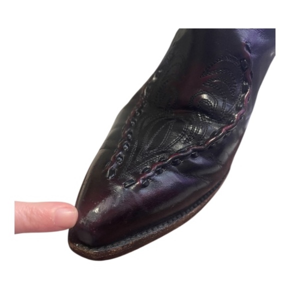 Dan Post Cherry Leather Western Cowboy Boots - Picture 7 of 8